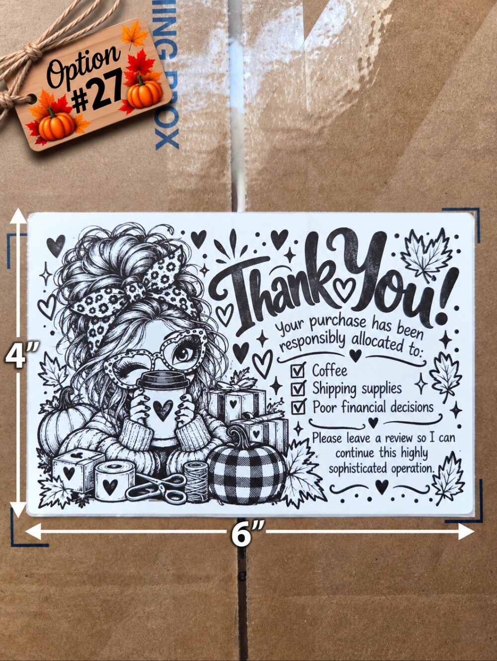 Large 4x6" Thermal Shipping Stickers - Design #27